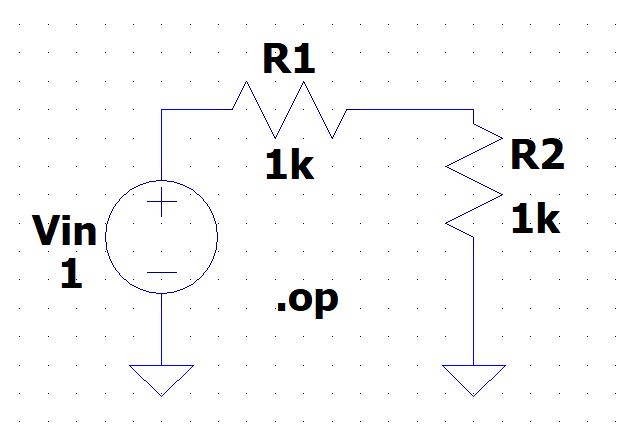 LTspice simulation tutorial on voltage divider
