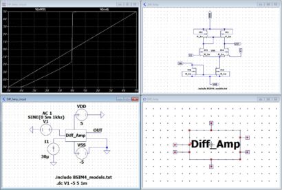 Differential Amplifier Circuit simulation using LTSpice - Circuit Generator