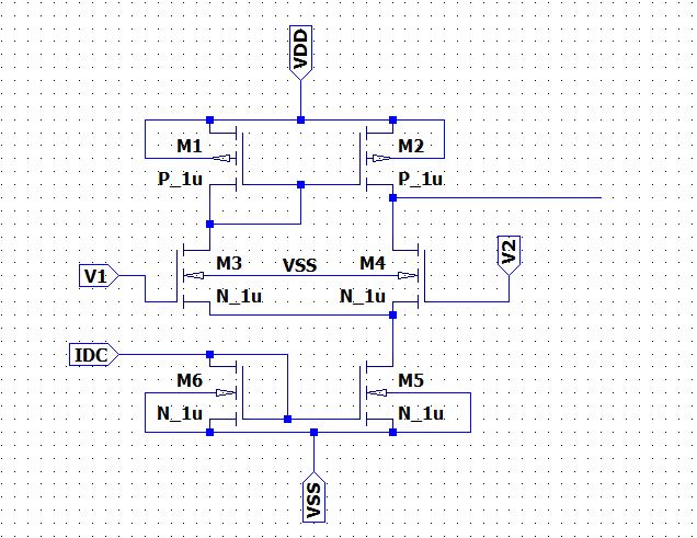 Operational amplifier using LTspice