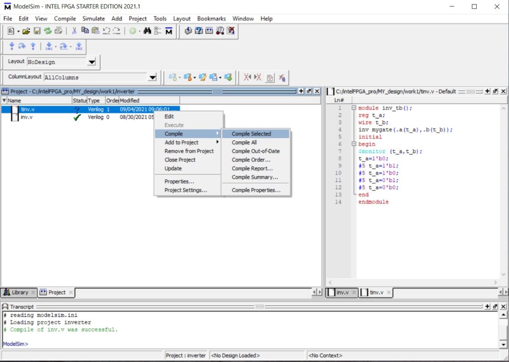 modelsim testbench